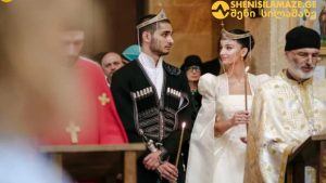 თათა ვასაძის ქორწილის კადრები - პატარძალი თეთრ კაბაში