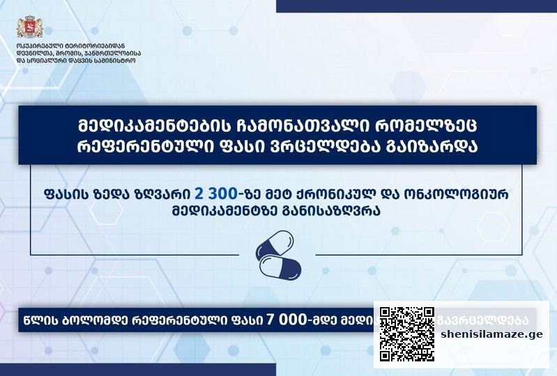 ფასდაკლებული მედიკამენტების რაოდენობა 2300-მდე გაიზარდა | შენი სილამაზე