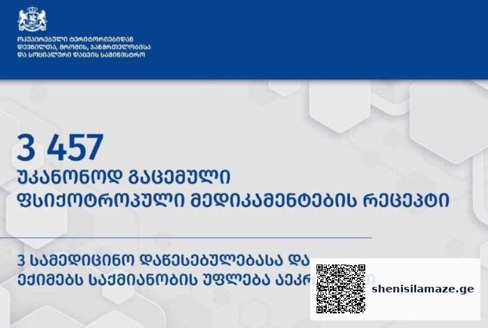 ფსიქოტროპული მედიკამენტის ათასობით რეცეპტის უკანონოდ გაცემის გამო სამ სამედიცინო დაწესებულებას და ექიმებს საქმიანობა აეკრძალათ | შენი სილამაზე